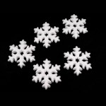 Polystyrene snowflake, white color, diameter 10 cm, set of 5 pieces